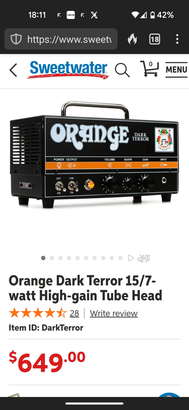 Orange Dark Terror 15w ou 7w à lampes dans Amplificateurs et pédales  à Ville de Québec