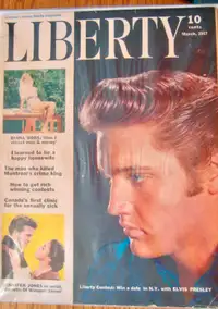 RARE 1957 (CANADA) LIBERTY MAGAZINE W/ ELVIS PRESLEY COVER