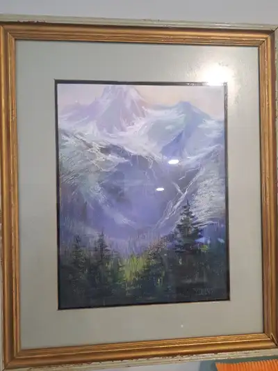 Vintage Canadian landscape art  Rundle near Banff Yvonne Dubois, View more