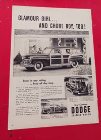 CLASSIC 1950 DODGE WOODY STATION WAGON ORIGINAL AD - VINTAGE 50S
