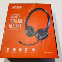 Brand New MPOW USB Wired Computer Headset Noise Reduction USB PA