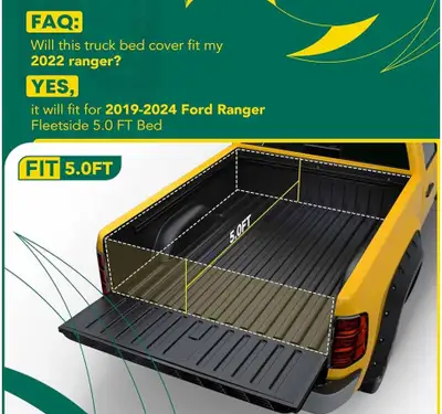 Airdrie NEW YHTAUTO Soft Roll Up Truck Bed Tonneau Cover w/Auto Locking Function Replacement for For...