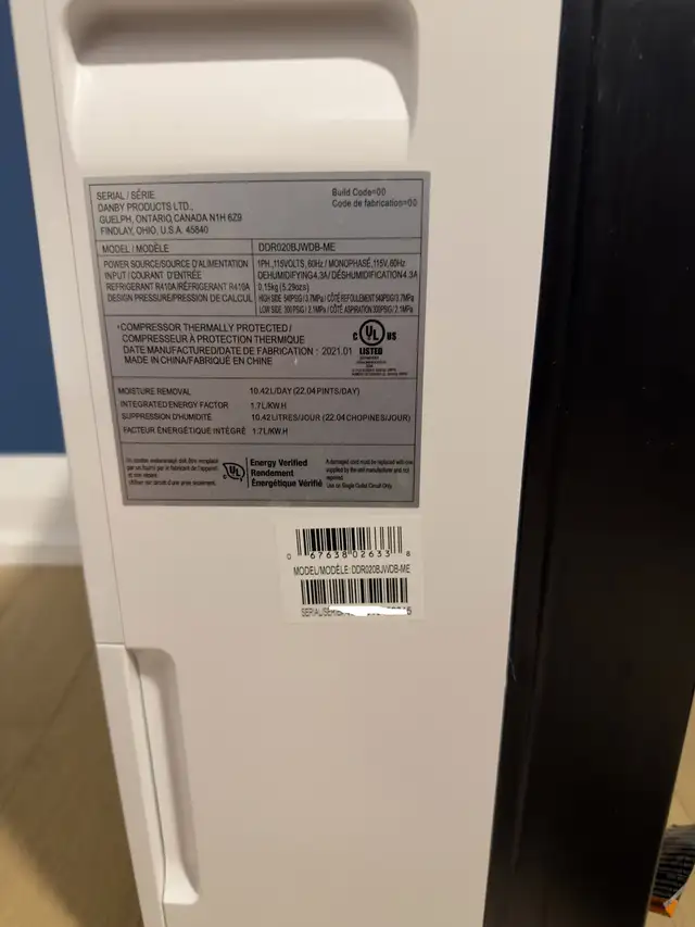 Dehumidifier - 22 Pints64352133608962122