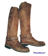 Roots Western Style Riding Boots Leather for Women