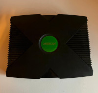 (TESTED) Original Black Xbox Console with power cord & cables