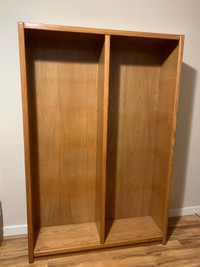 Two large wooden shelves.  In good condition and sturdy.