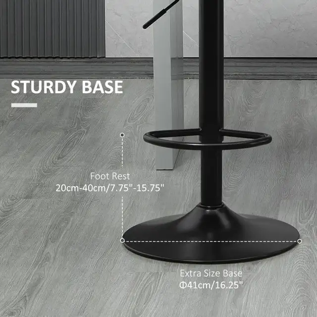 Adjustable Bar Stools with Footrest Armrests and PU Leather in Chairs & Recliners in Markham / York Region - Image 9