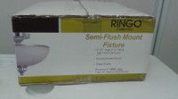 chrome semi flush mount fixture / plafonnier model ringo