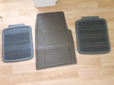 Two (2) of these mats measure 18" L and 14 1/2" W. The other mat measures 26" L, 18" W at the bottom...