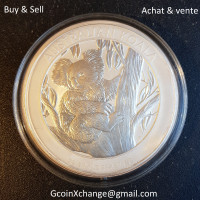 Perth Mint Australia 1 kg kilo 999 Pure Fine Silver Koala Coin
