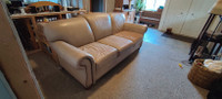 Cream coloured Leather Couch