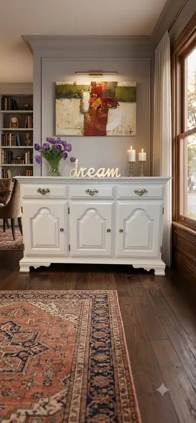 refinished solid wood sideboard , View more