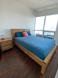 Wooden bed frame , queen size