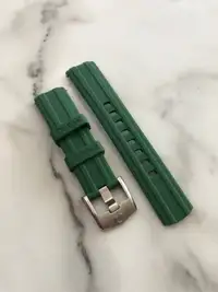 Omega Seamaster 20mm rubber caoutchouc strap green vert