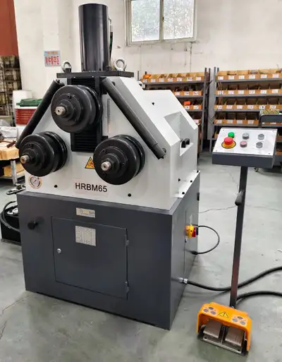 HRBM65 hydraulic roll bender (Brand New) flat bar rolling (Hard way) : 3 1/8" x 1" Square tube rolli...