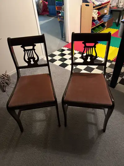 Twin Antique Duncanphyfe Dining Chairs, View more