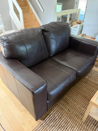 Leather Couch and Loveseat, View more