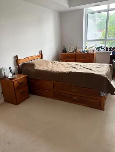 Solid Wood Twin XL 5- Piece Bedroom Set, View more