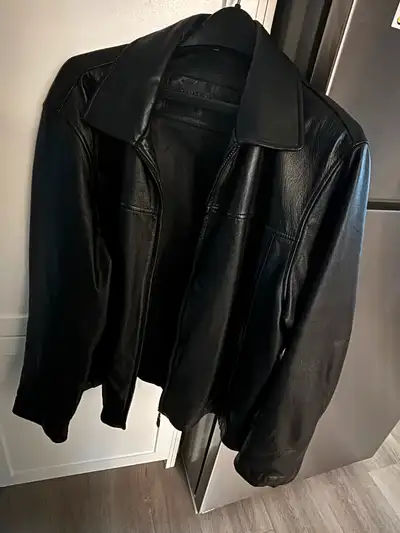 Leather man coat, View more