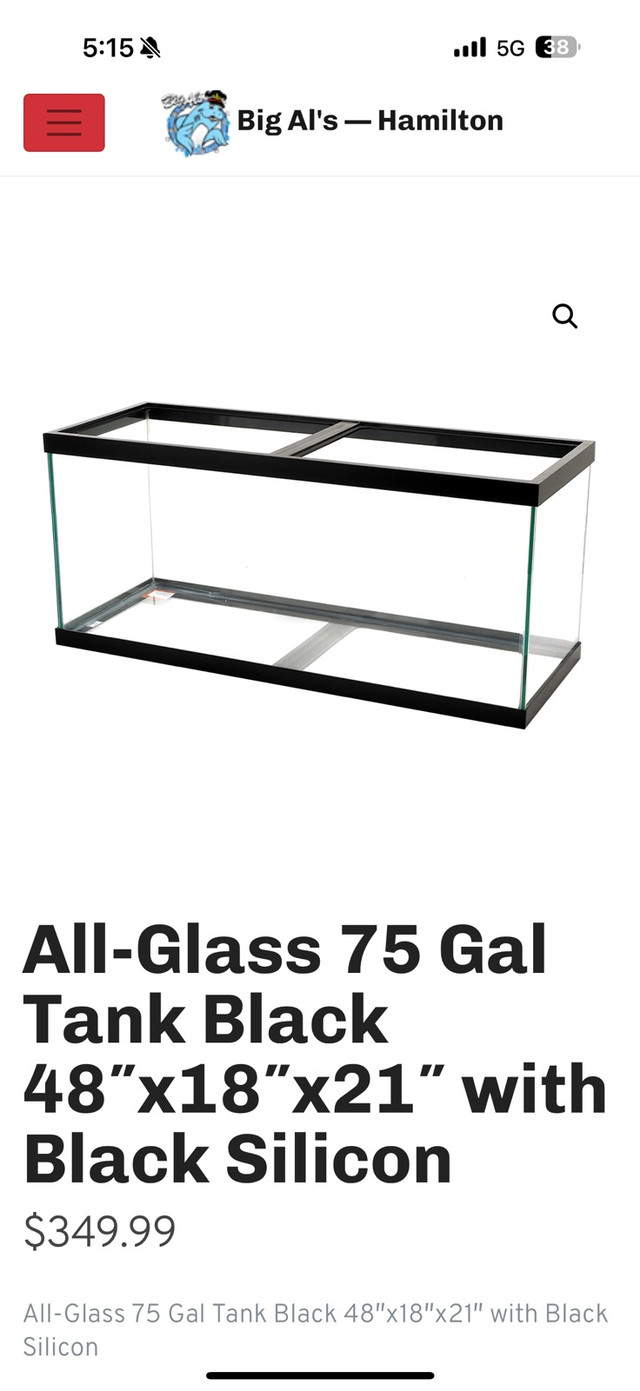 75 Gallon Aquarium in Fish for Rehoming in Kitchener / Waterloo - Image 2