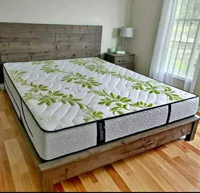 Queen bed and mattress, View more