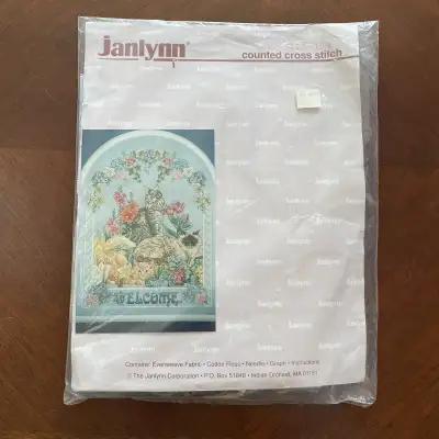 “Welcome Cats” Counted Cross Stitch Kit (sealed), View more