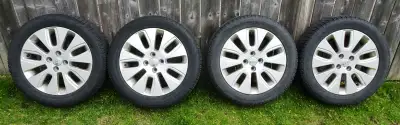 As shown, a set of Kia/Hyundai 4x100mm alloy wheels with 54.1mm centre bore, offset 43mm. Will fit a...