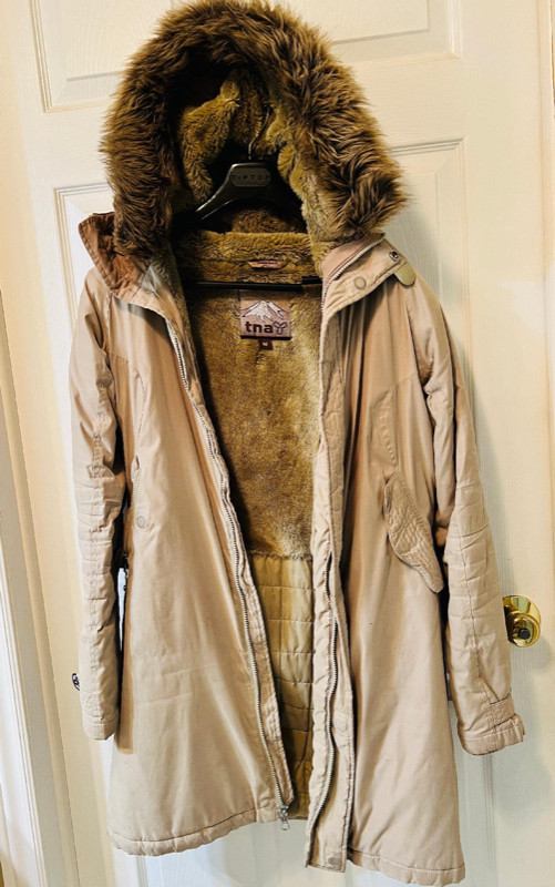 TNA Camel back fur hooded Parka -medium in Women's - Tops & Outerwear in Markham / York Region