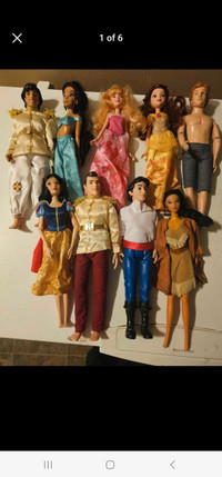 Disney Princess and Princes Barbie Dolls