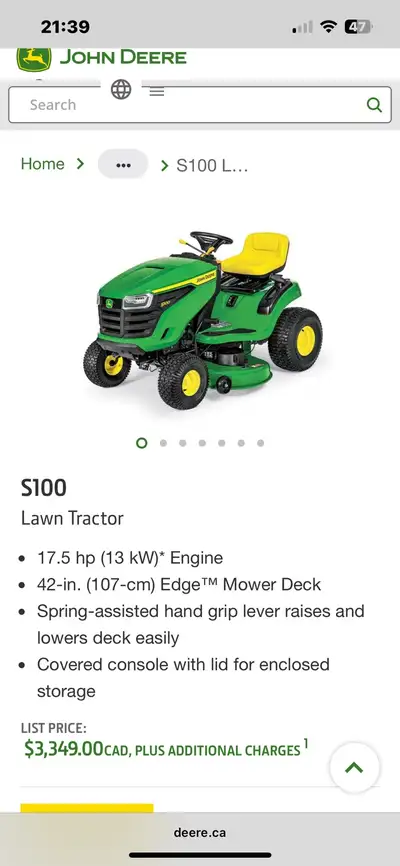 John Deere Lawn Tractor, View more