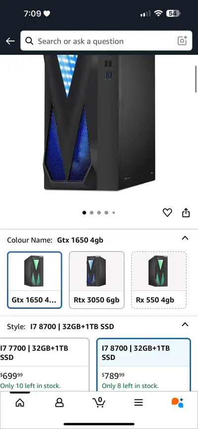 AQVIN InfinityLite Gaming PC - GTX 1650 i7, View more