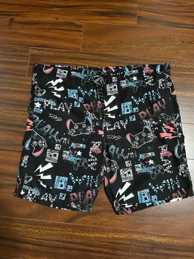 Texfit men’s medium swimming trunks, gaming, black, View more