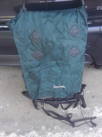 Spalding hiking backpack and camelbak water bottle