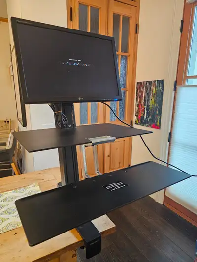 Ergotron Standing Desk with LG 22" monitor, View more