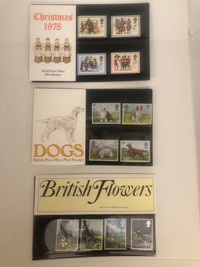 5$ for 3 sets of 1970s British Mint  Stamps in Packaging