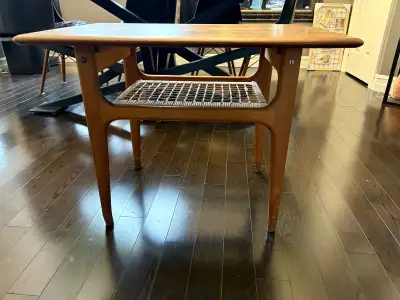 30×20×21in  “Vintage Mid Century Modern Teak End Table w/ Cane, View more