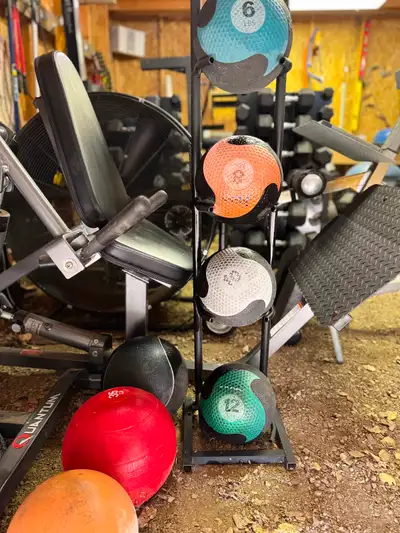 Weighted ball set with rack, View more
