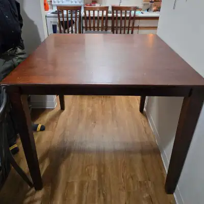 Selling bar table and 3 chairs with an extra stool for $75 OBO. We need them gone asap. I took the t...