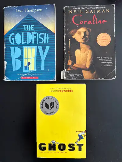 Books for sale - The Goldfish Boy; Ghost; Coraline, View more