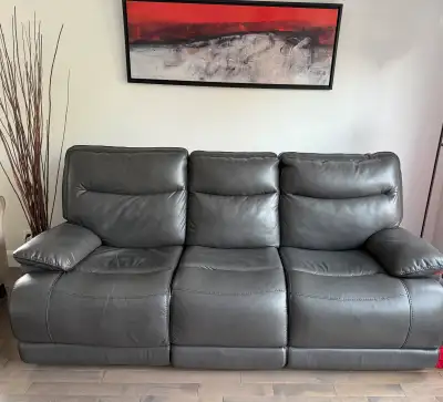 ✨ Divan inclinable électrique 3 places – 87 pouces - Gris ✨, View more