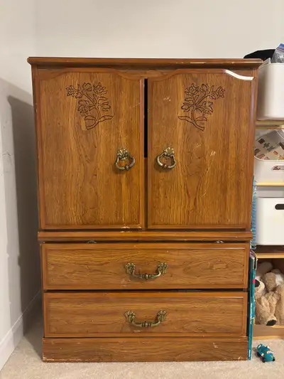 dresser with doors MID-CENTURY Modern BURL LONG DRESSER
