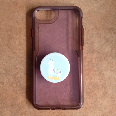 iPhone 6/7 Tinted Clear Case With Original Popsocket Llamacorn Pink / Pinkish/ Light Brown colour Sl...