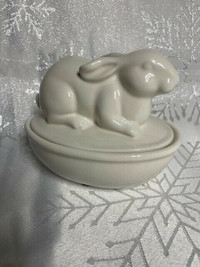 Easter Bunny Lidded Ceramic Dish