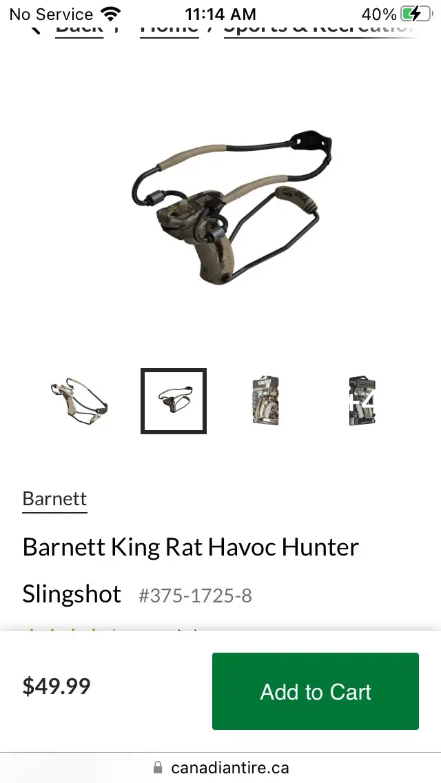 Barnett King Rat Havoc Hunter Slingshot & 6000BB’s