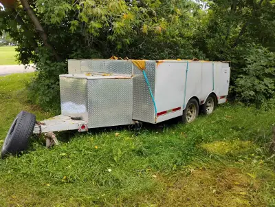 Comes with commercial cooking equipment, coolers, set up for BBQ/propane stoves Umbrellas. Trailer i...
