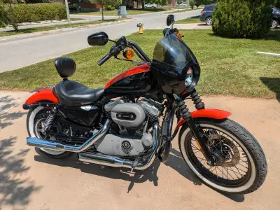 2008 Nightster in excellent condition Orange and Black Memphis Shades cafe windscreen Mustang seat w...