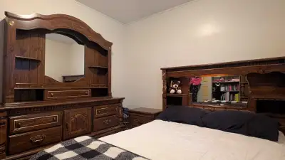 4-Piece Queen Bedroom Set – Headboard, Dresser, Armoire, View more