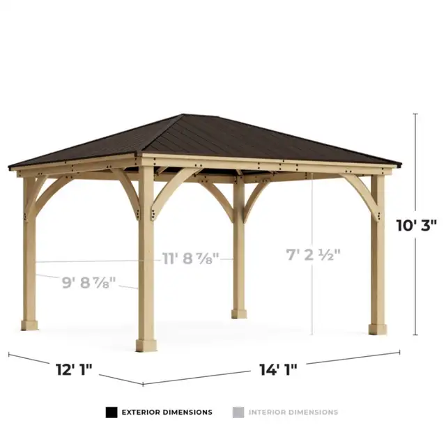 BRAND NEW IN BOX 12’ x 14’ MERIDIAN YARDISTRY GAZEBO $4400 in Patio & Garden Furniture in Windsor Region - Image 8