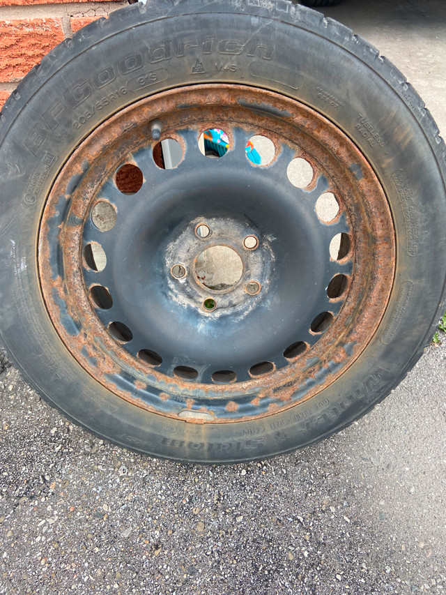 BF Goodrich Winter Slalom  tires on rims 205/55 R16 in Tires & Rims in Oakville / Halton Region - Image 2
