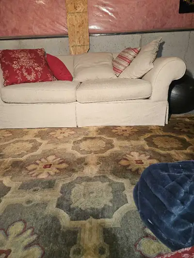 Very comfortable to cozy up with a good book and a glass of wine. No rips or damage Dims 85"length x...